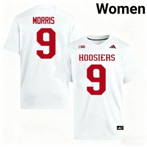 Women Tyler Morris White Indiana Hoosiers #9 College Football Game Jersey 564658-526