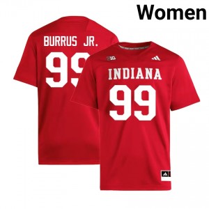 Women's Tyrone Burrus Jr. Crimson Indiana Hoosiers #99 College Football High School Jersey 507918-985