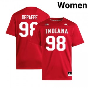 Womens William Depaepe Crimson Indiana Hoosiers #98 College Football Alumni Jersey 501944-198