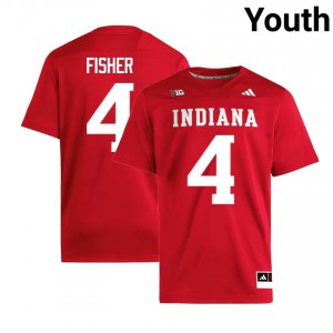 Youth Aiden Fisher Crimson Indiana Hoosiers #4 College Football University Jersey 328658-243