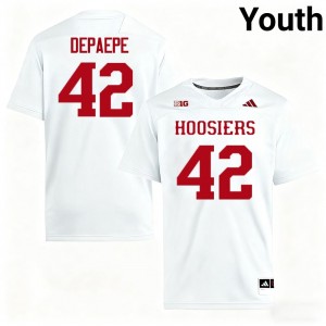 Youth Andrew Depaepe White Indiana Hoosiers #42 College Football Stitched Jerseys 911913-243