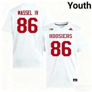 Youth Bruno Massel IV White Indiana Hoosiers #86 College Football Game Jersey 720906-646