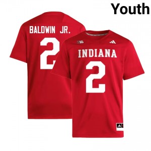 Youth Byron Baldwin Jr. Crimson Indiana Hoosiers #2 College Football Embroidery Jersey 700630-147