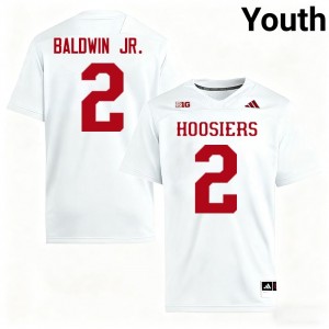 Youth Byron Baldwin Jr. White Indiana Hoosiers #2 College Football Game Jerseys 456505-115