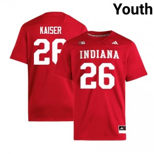Youth Cade Kaiser Crimson Indiana Hoosiers #26 College Football Stitched Jerseys 254698-278