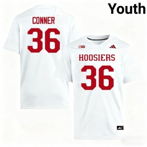 Youth Clay Conner White Indiana Hoosiers #36 College Football Game Jersey 985071-321