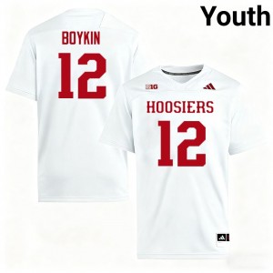Youth Devan Boykin White Indiana Hoosiers #12 College Football Official Jerseys 358474-301