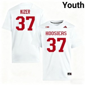 Youth Heath Kizer White Indiana Hoosiers #37 College Football Stitched Jersey 496443-630