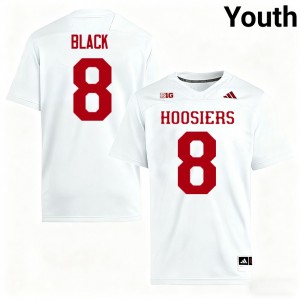 Youth Kaelon Black White Indiana Hoosiers #8 College Football Stitched Jerseys 227331-302