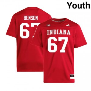 Youth Kahlil Benson Crimson Indiana Hoosiers #67 College Football Player Jerseys 286672-383