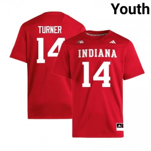 Youth Kaiden Turner Crimson Indiana Hoosiers #14 College Football Embroidery Jersey 867392-884