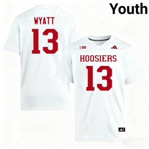 Youth Kellan Wyatt White Indiana Hoosiers #13 College Football Game Jersey 844390-277