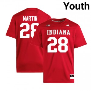Youth Khobie Martin Crimson Indiana Hoosiers #28 College Football High School Jerseys 366146-786
