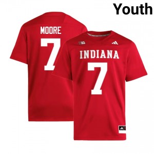 Youth Louis Moore Crimson Indiana Hoosiers #7 College Football High School Jerseys 814491-936