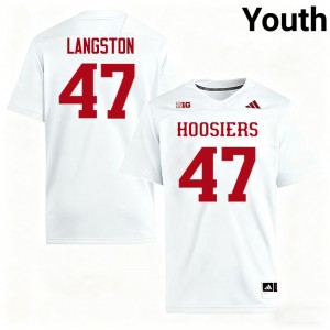 Youth Mark Langston White Indiana Hoosiers #47 College Football Replica Jersey 802416-727