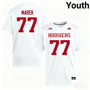 Youth Matt Marek White Indiana Hoosiers #77 College Football Official Jersey 155277-986