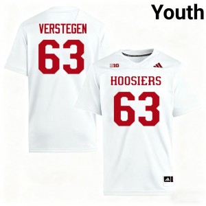 Youth Mitch Verstegen White Indiana Hoosiers #63 College Football Embroidery Jersey 938698-440