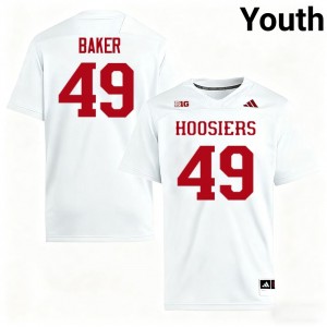 Youth Olubade Baker White Indiana Hoosiers #49 College Football Embroidery Jersey 409440-405