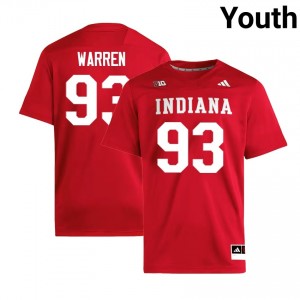 Youth Quinn Warren Crimson Indiana Hoosiers #93 College Football Game Jerseys 135502-109