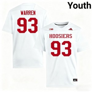 Youth Quinn Warren White Indiana Hoosiers #93 College Football Player Jersey 114240-971