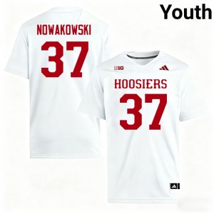 Youth Riley Nowakowski White Indiana Hoosiers #37 College Football Official Jersey 396443-826