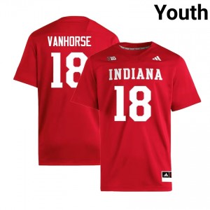 Youth Solomon Vanhorse Crimson Indiana Hoosiers #18 College Football University Jersey 649391-528