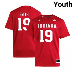 Youth Zacharey Smith Crimson Indiana Hoosiers #19 College Football Stitched Jerseys 193996-273